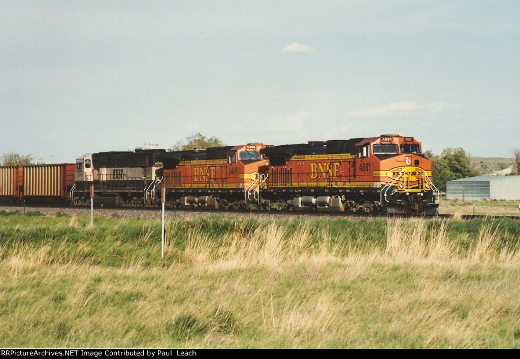 Tied down empty coal train